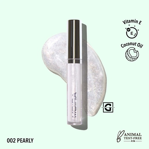 [816180025296 GLG002] MOIRA GLOSS AFFAIR LIP 002 PEARLY